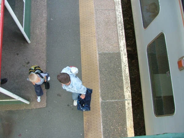 Passengers disembark at Machynlleth