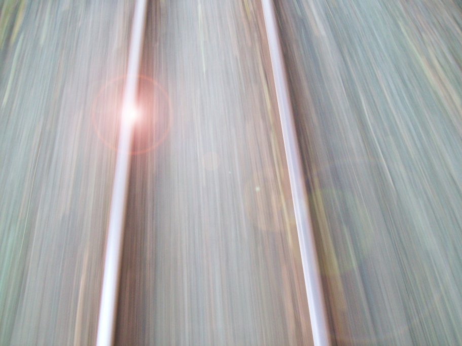 Speeding along the track